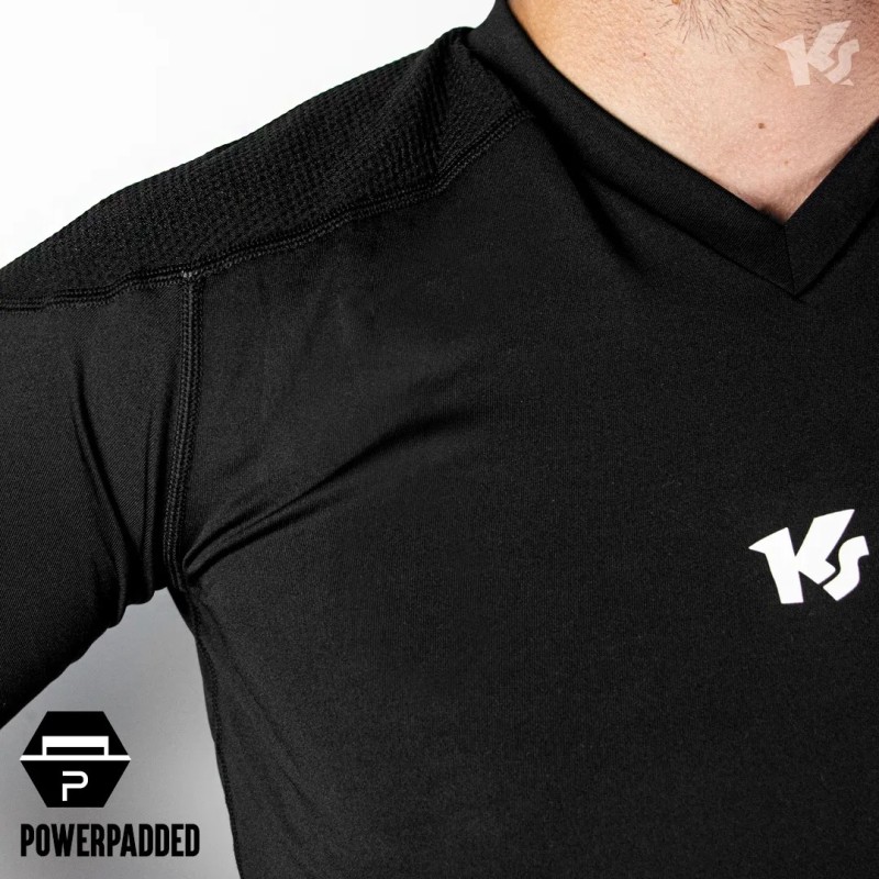 Camiseta negra de portero Keepersport Powerpadded
