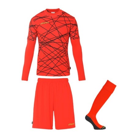 Equipación portero roja Uhlsport Fire Edition Torwart Trikot Set