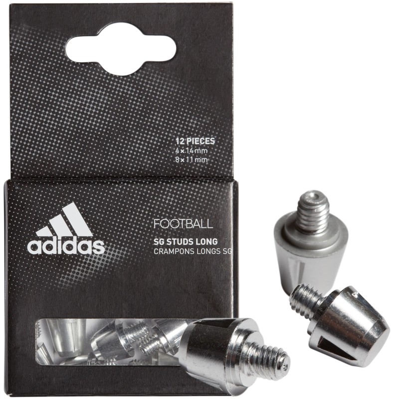 Tacos de aluminio Adidas SG 11 14MM en color plata