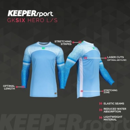 Camiseta azul Keepersport GK Invincible