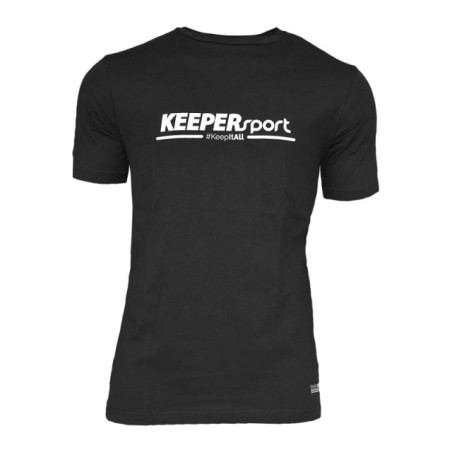 Camiseta negra de manga corta Keepersport